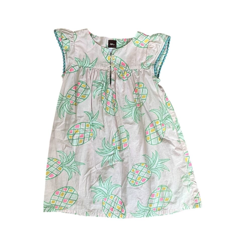 Tea Collection (3y) Pineapple Linen Blend Dress